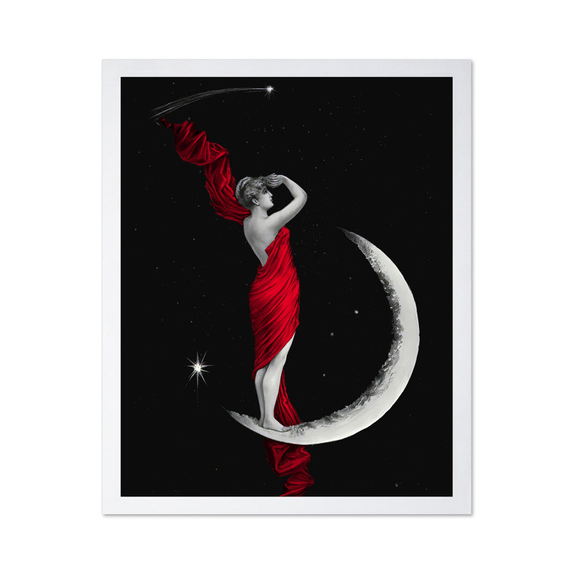 Déesse de la lune altérée, Poster, White Framed, 11"H x 14"W