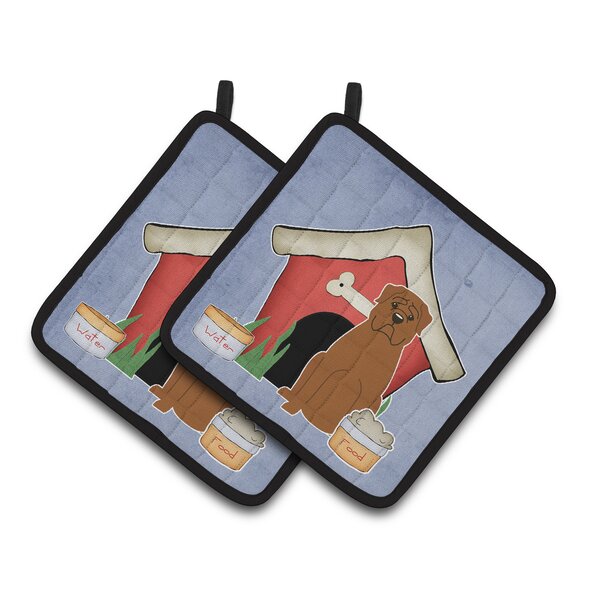 Caroline's Treasures Dog House Polyester Potholder Set 