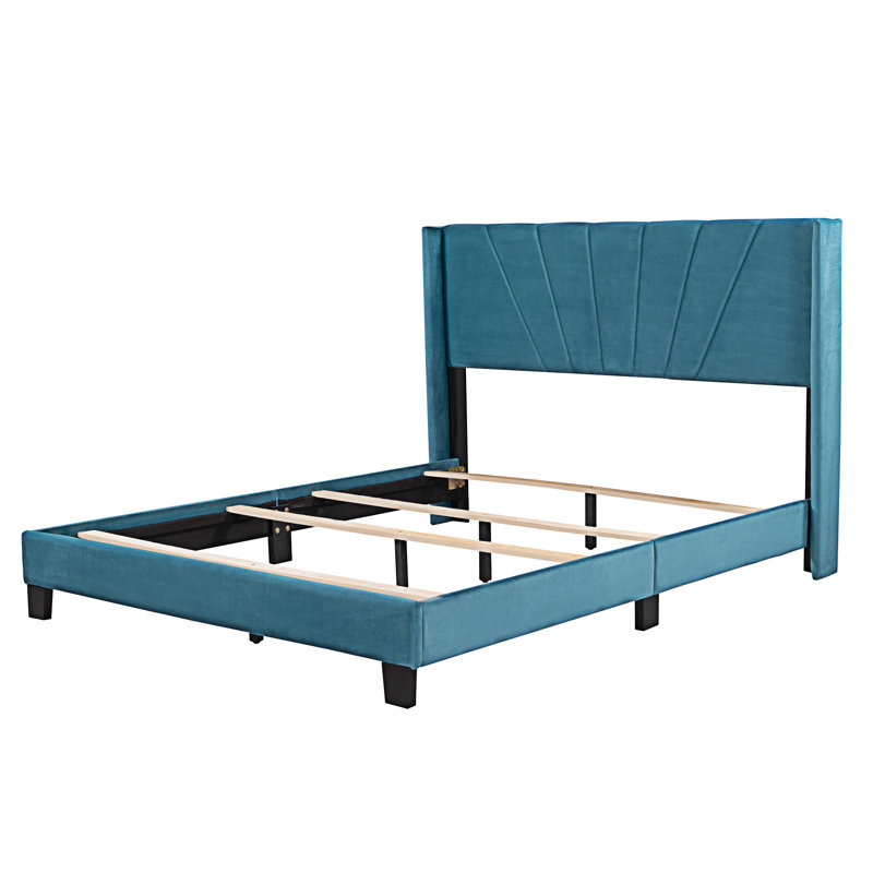 Knorring Upholstered Platform Bed, Blue