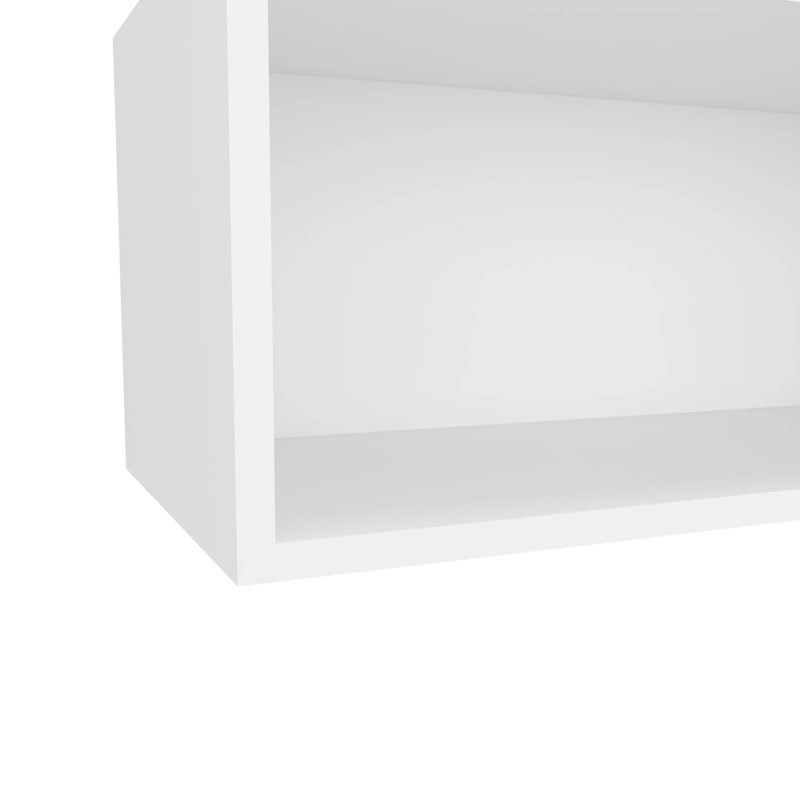 Armoire murale de cuisine blanche avec partie de rangement ouverte, à l'abri de l'écaillage, garde les bols à épices en bon état, secteur de 12 pouces de haut, traité pour ternir, ranger les pots, dimensions 12 x 30 x 12,5