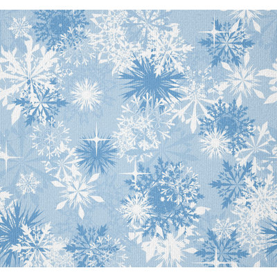 Fabric by the meter, Christmas season, white blue light blue, 1 meter