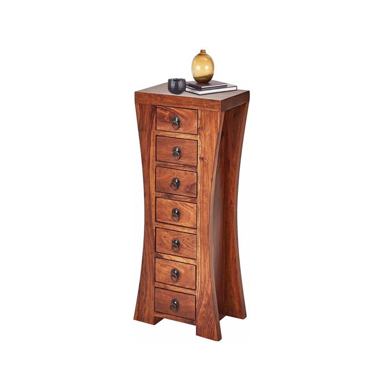 Adya Solid Wood 35cm W 7 - Drawer Chest of Drawers, Brown