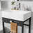 24"x16.8" Rectangular Console Bathroom Sink With Leg