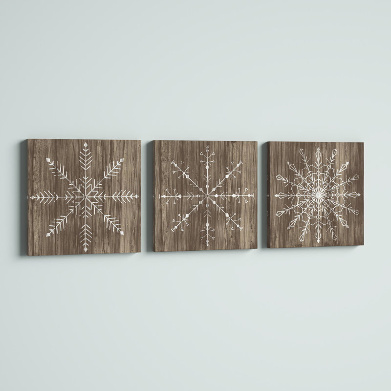 Hainault Barnwood Wonderland IV - ensemble de 3 reproductions sur toiles tendues, H 16 po x l 48 po x P 1 po