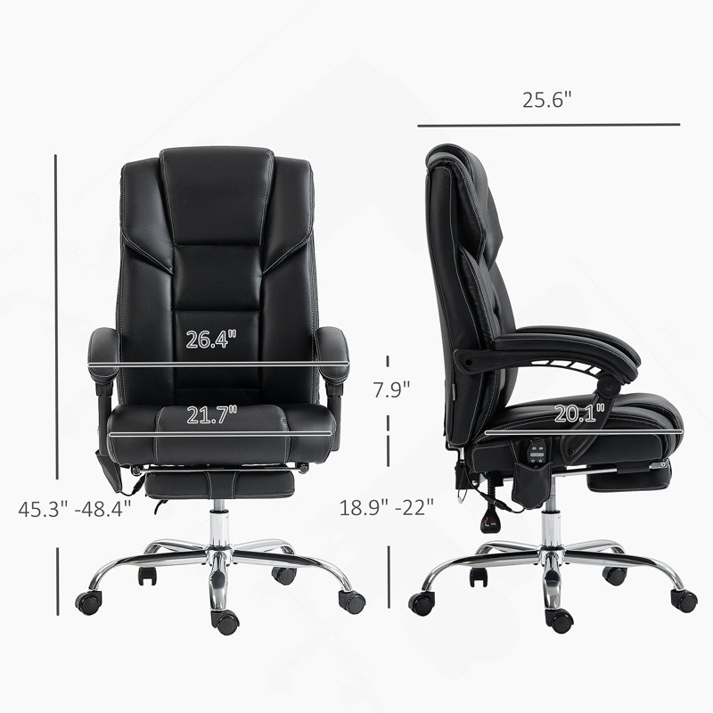 Chaise de bureau avec massage et repose-pieds inclinable - Un confort inégalé pour le travail et les loisirs toute la journée