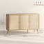 Buffet Boho avec portes décoratives en rotin, naturel