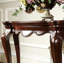 Ornate Curved-Top Console Table with Cabriole Legs-80387032