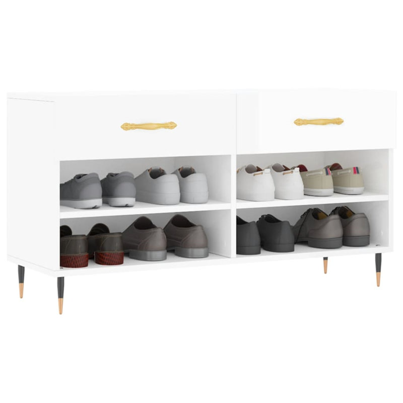 Alishya 8 Pair Shoe Storage Bench, White