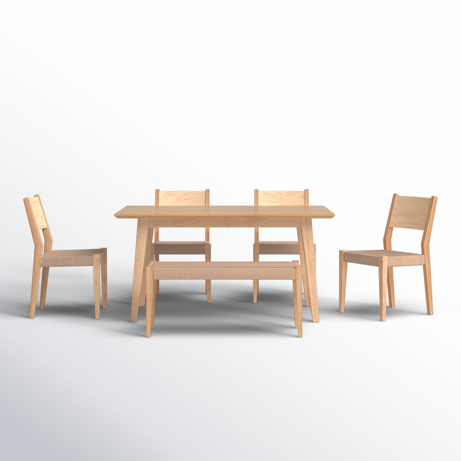 Corrine Dining Table Set, Natural
