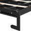 Grand lit avec imprimé, éclairage à DEL et encastré, design moderne grand noir espace, dessous,
