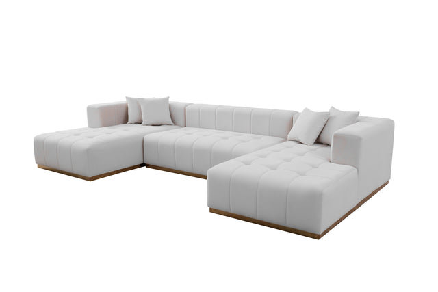 Canapé modulaire Montecito, Velours ivoire