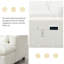  Canapé modulaire en U 86,5 po, canapé en chenille avec 2 repose-pieds mobiles, coussins avec accoudoirs, canapé 5 places, blanc-2024788916