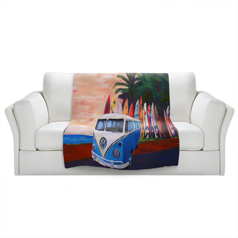 Couverture 2 vw bus surfing , 51 po x 60 po