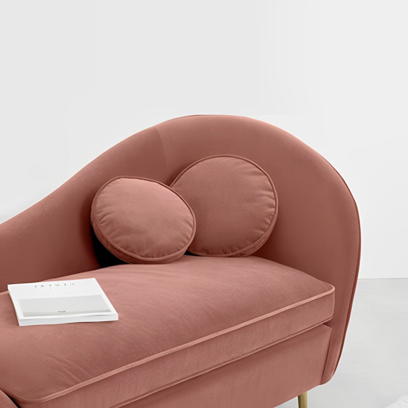 Chaise longue rembourrée Elegant Fashion, Accoudoir à droite (vu de face), Rose profond