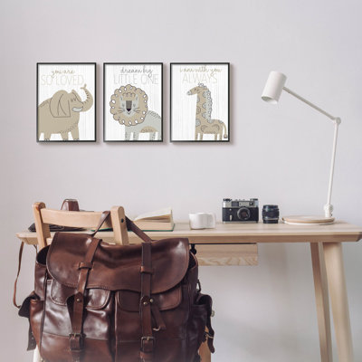 «Comforting Animal Nursery Sentiments», ensemble de 3 giclées par Kim Allen
