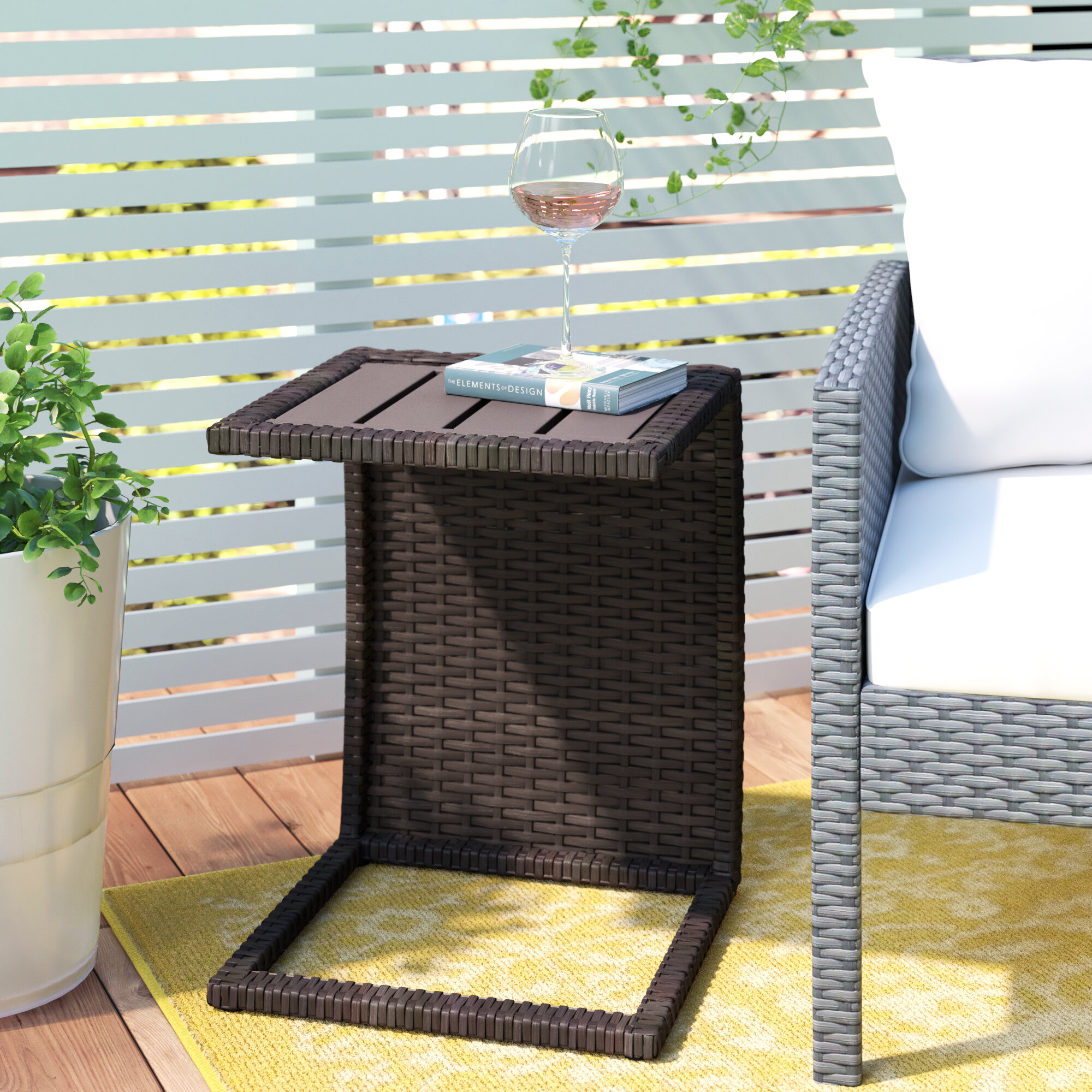 Latitude Run® Larrissa Wicker Side Table & Reviews | Wayfair