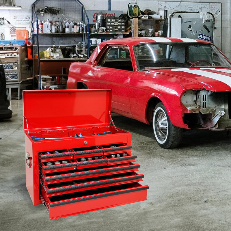 Boîte à outils en métal robuste, Red