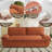 73.5" Convertible Sleeper Sofa Loveseat Chaise 3 In 1 Corduroy Pull Out Couch Bed With Pillows-589627829