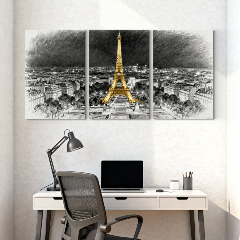 Ensemble de 3 impressions d'art sur toile, H 24 po x l 48 po