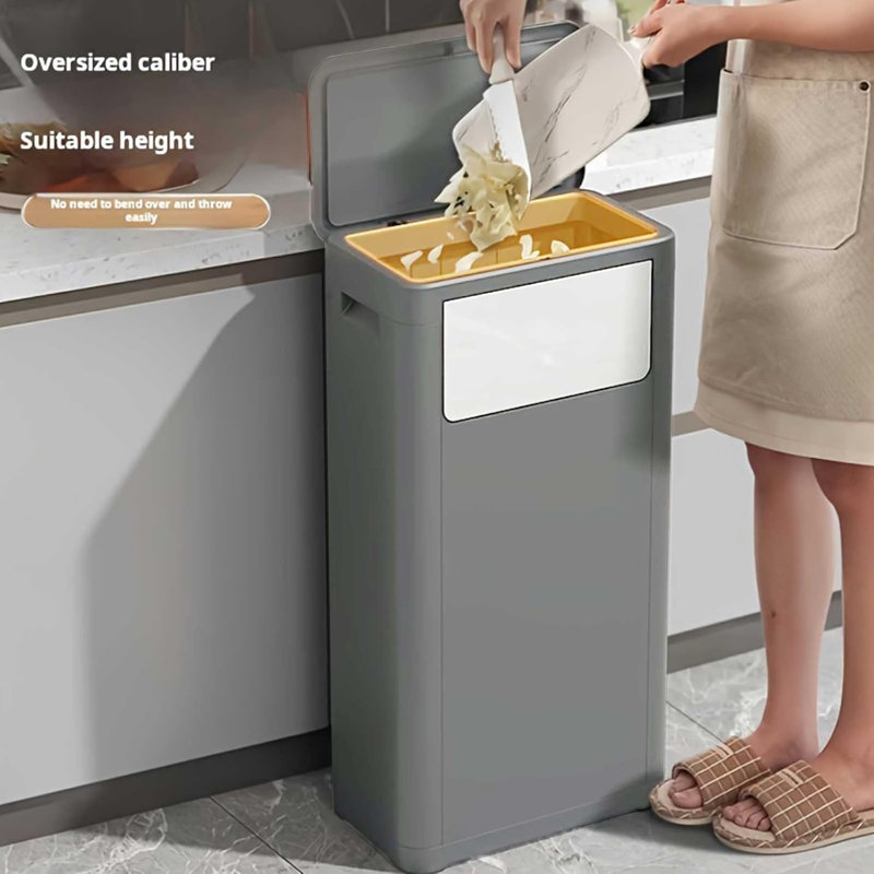 Trash Can Plastic Kitchen Trash Can, Grey