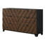Commode contemporaine 1 pièce à six tiroirs, fini bois riche, motif en chevron spectaculaire, meuble en bois