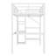 Lit mezzanine simple TG en métal avec bureau, port USB, armoire, tablette réglable, mezzanine haute pour enfants, adolescents, adultes