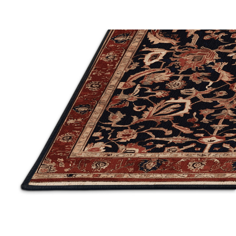 Tapis brun turc lavable à la machine, Rond 4 pi