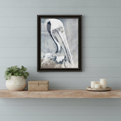 PELICAN, impression murale encadrée noire