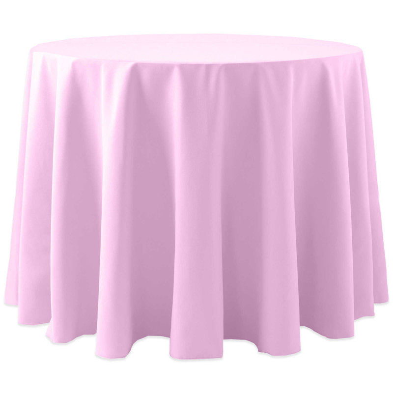 Ultimate Textile -2 Pack- Cotton-Feel 102-Inch Round Fine Dining Tablecloth, Ivory Cream, 108" x 108", Light Pink, 5