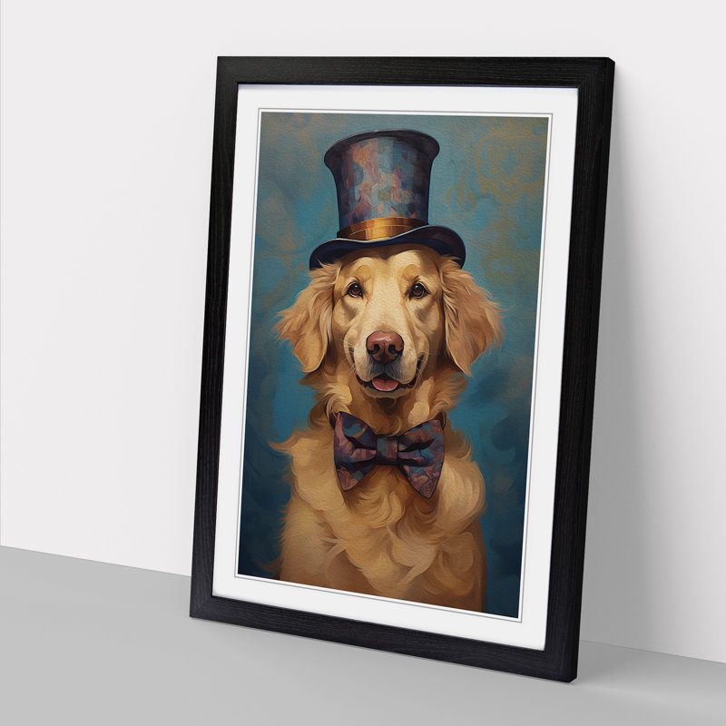 Golden Retriever Dadaism Art - Framed Print, 46cm H x 34cm W x 2cm D
