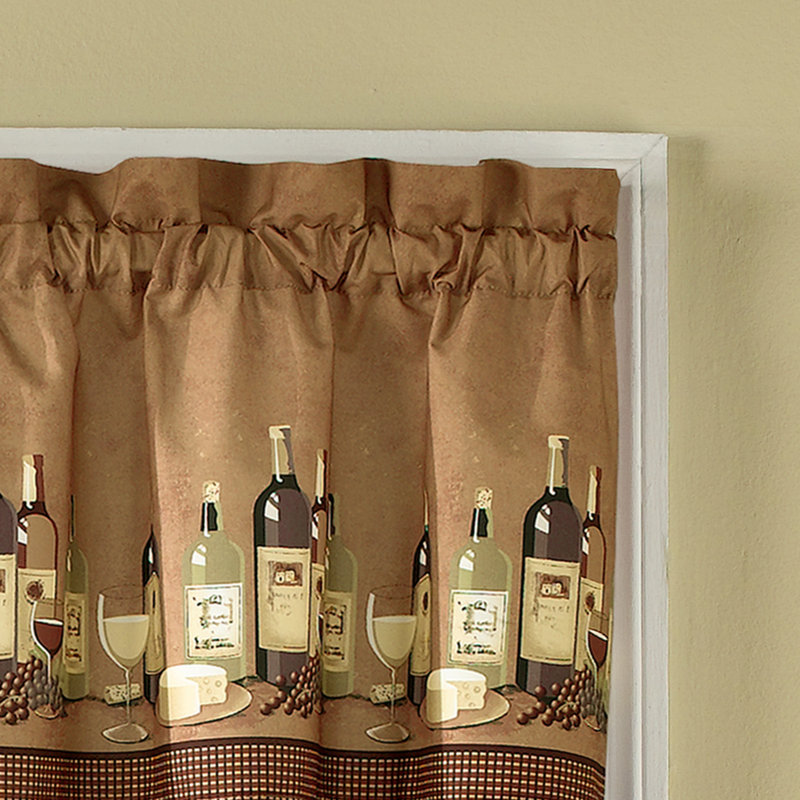Linette Tailored 56'' W Kitchen Curtain in Brown, 56" W x 36" L
