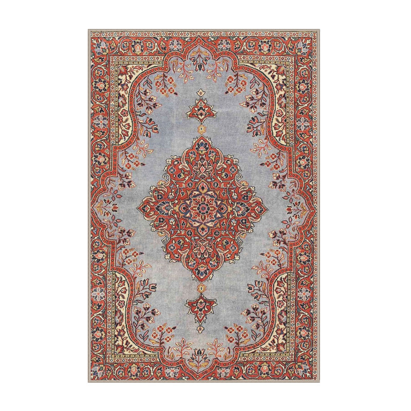 Tapis traditionnel mehroon/noir/crème, Rectangle 4 pi x 6 pi