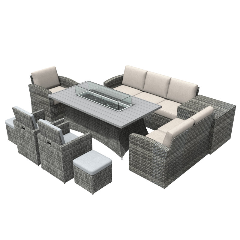 Bentlei 10 - Person Patio Conversation Set with Cushions