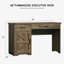 Bureau d'ordinateur Farmhouse avec 2 tiroirs et armoire - pour petits espaces / chambre à coucher-1019957824