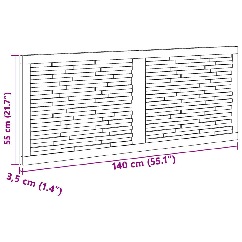 Solid Wood Headboard, European Double (140 x 200 cm)