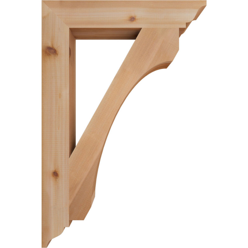 Support en bois rustique traditionnel BKTLEC01, Cèdre rouge de l'Ouest (lisse), H 36 po x l 3,5 po x P 24 po