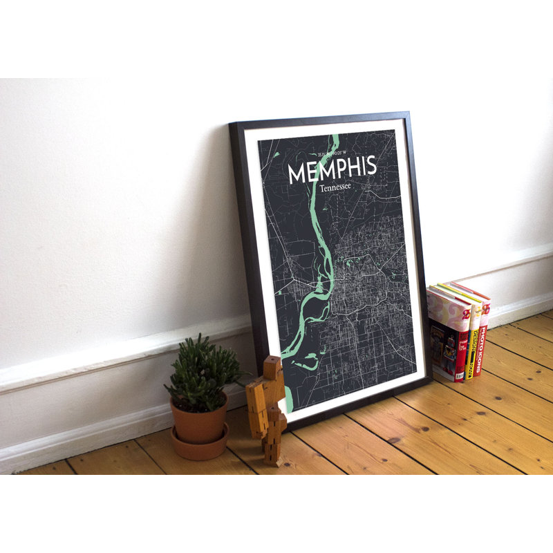 Memphis City Map - No Frame Print, 61cm H x 45.7cm W x 0.1cm D