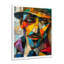 «Blue Yellow Geometric Fragmented Portrait», reproduction d'art cubique abstraite-2075620787-2075620788