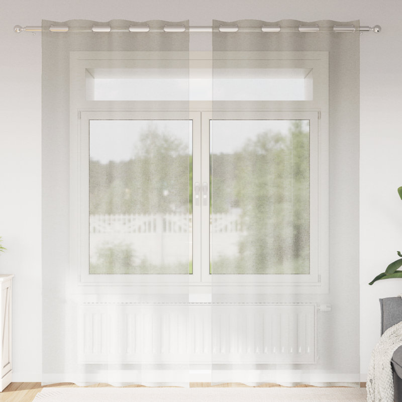 Curtains With Curtains 2 Pcs Polyester, Cream, 260cm Width x 140cm Drop