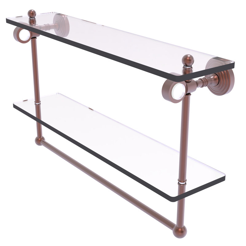 Étagère à 2 niveaux Jarrell, Cuivre antique, H 13 po x l 22 po x p 5,12 po