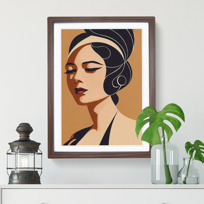 XV1022-5297X Woman Art Deco No.1 1 Piece Single Picture Frame Wall Art