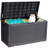 FRUITEAM 100 Gallons Gallon Water Resistant Resin Lockable Deck Box in Dark Gray