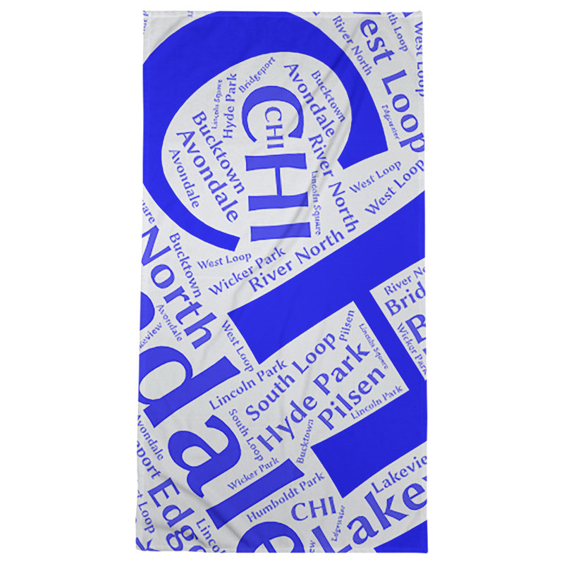 Bath Towel, Blue, Poly/Cotton, Chicago