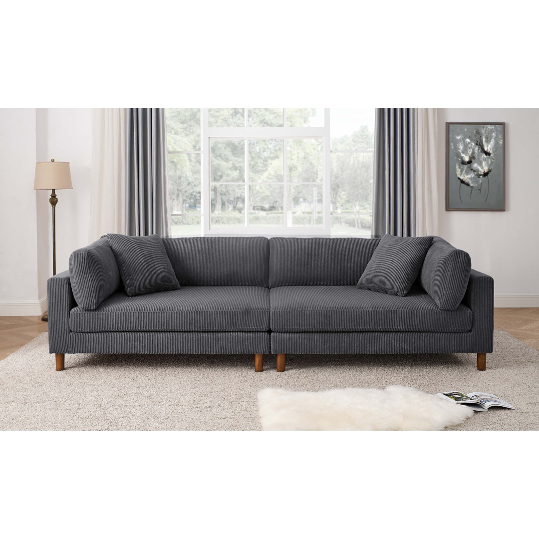 Assel 116" Square Arm Modular Sofa Wade Logan® Upholstery Color: Gray