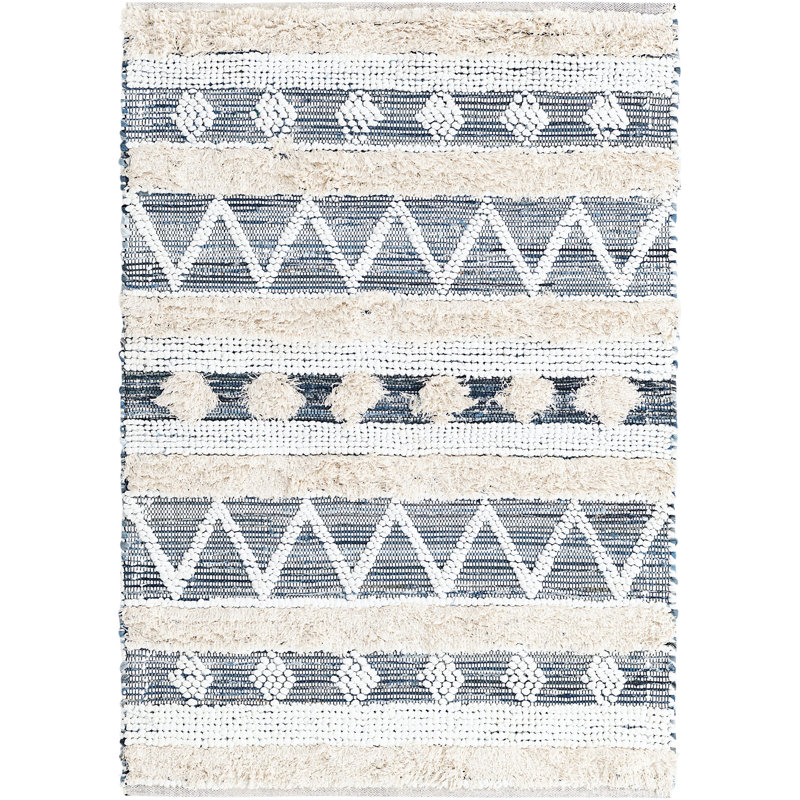 Cotton Southwestern Indoor Rug, Rectangle 4' x 6'