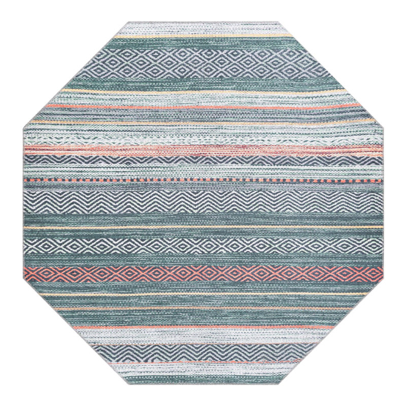 Noelani Striped Indoor Rug, Octagon 5' x 5'