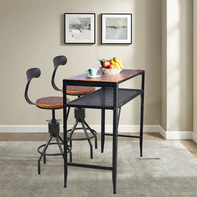 Jimmia 2 - Person Pine Solid Wood Top Four Leg Base Dining Set