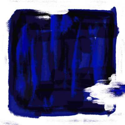 Carré bleu - peinture sur toile tendue