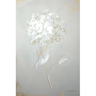Cambel, croquis floral blanc I sur toile