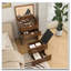 Bureau de coiffeuse 3-en-1 avec miroir éclairé, tabouret et rangement rabattable
